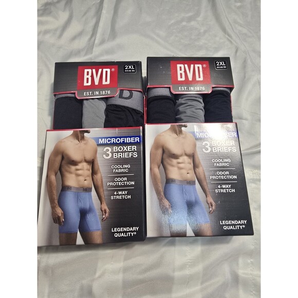 Bvd Other - 2 BoBVD 3 Pack Men’s Microfiber Boxer Briefs (Cooling Fabric & Odor Protection)